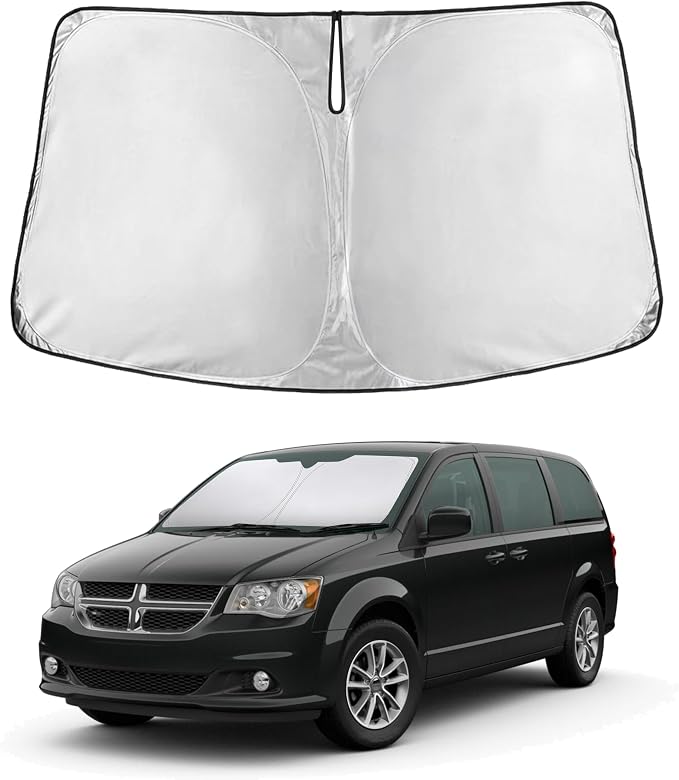 EcoNour Windshield Sunshade Compatible for Dodge Caravan 2008-2018 2019 2020, (Not for Dodge Grand Caravan) Sun Visor for Front Window Sun Shade Cover, UV Heat Protector, Car Accessories by EcoNour