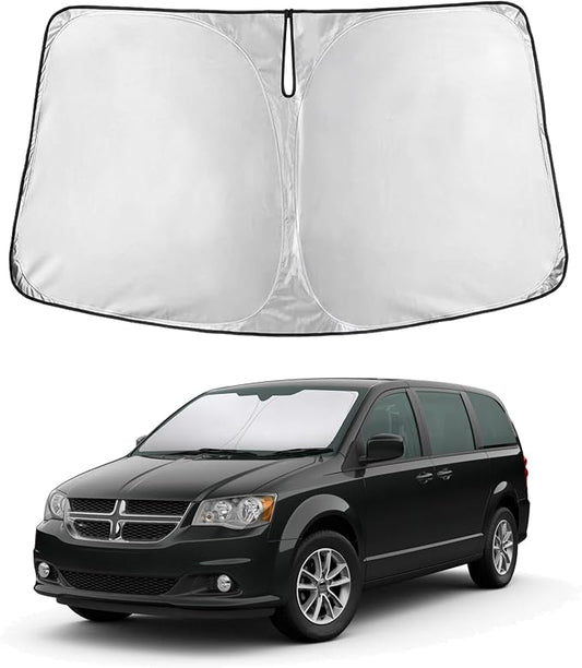 EcoNour Windshield Sunshade Compatible for Dodge Caravan 2008-2018 2019 2020, (Not for Dodge Grand Caravan) Sun Visor for Front Window Sun Shade Cover, UV Heat Protector, Car Accessories by EcoNour