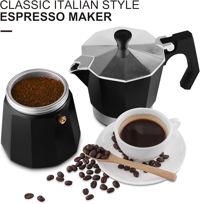 wedrink 3 Cup Stovetop Espresso Maker Aluminium Moka Pot Percolator (150ml) - Image 4