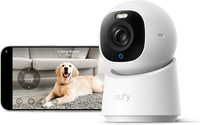 eufy Security 4K Indoor Camera E30-No Subscription,Work as Pet Camera,Nanny/Baby Monitor,Pan&Tilt,AI Auto Tracking,AI Detection,24/7 Recording,Color Night Vision,Two-Way Audio,Works with HomeKit by Unknown