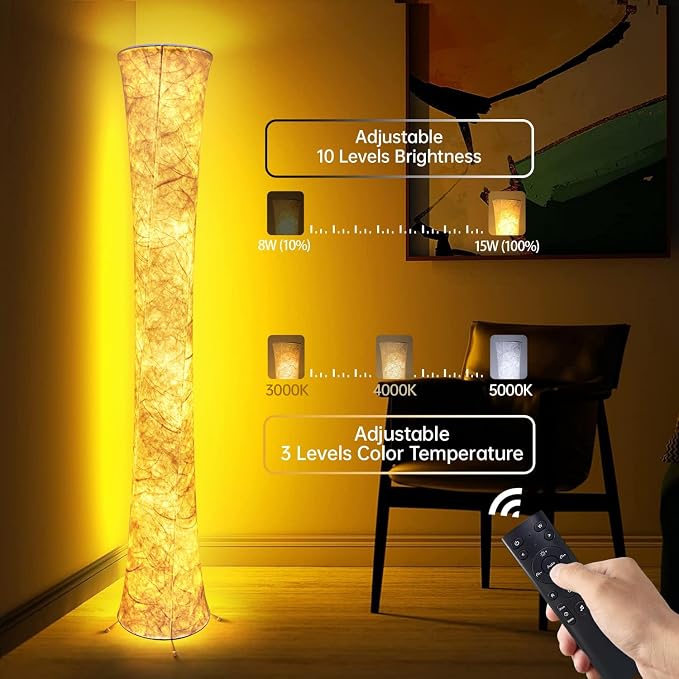 2 Pcs Floor Lamp, 61'' Smart RGB LED Corner Lamp with Music Sync and 16 Million DIY Colors, 3 Color Temperature, APP & Remote Control, Color Changing Standing Floor Lamp for Bedroom Living Room - Image 2