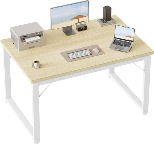 Mericonia 40 Inch Computer Desk, 1" Thick Small Office Table, Oak | Modern Simple Style, Heavy Duty Industrial Frame, Small Study & Writing Table for Home Bedroom Work by MERICONIA