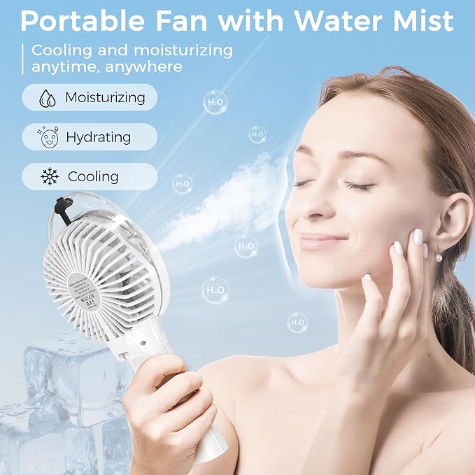 PANERGY Handheld Misting Fan with Mister, Mothers Day Gifts for Mom, Birthday Gifts for Girls Women Men, Mini Portable Cooling Fan for Beach Vacation Travel Camping Cruise Essentials 2026 New - Image 2