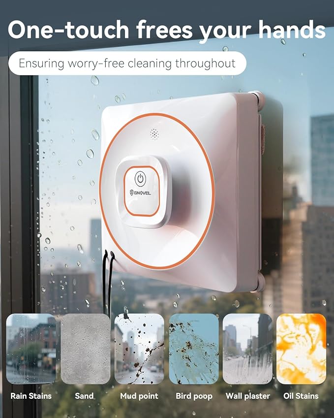8000Pa Anti-Fall Window Cleaner Robot Auto Spray for High Rise Glass | 4 Cleaning Modes with Intelligent Path Planning,15-Stage Anti-Fall System,Remote Control,120mL Water Tank - Image 6