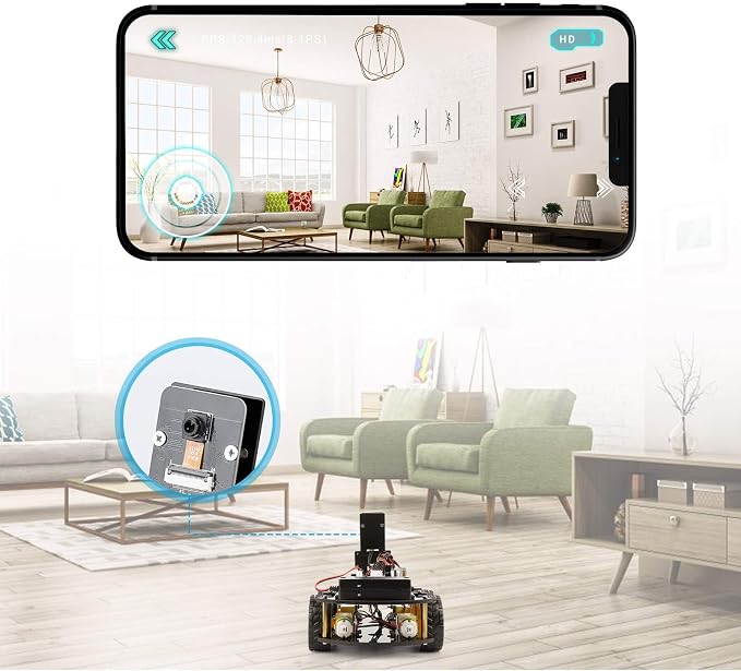 ELEGOO UNO R3 Smart Robot Car Kit V4 for Arduino Robotics for Kids Ages 8-12 12-16 STEM Science Kits Coding Gifts for 8 9 10 11 12 13 14 15 16 Year Old Boys Girls Teens Cool Engineering Building Toys | FPV Video, Line Tracking, Ultrasonic Obstacle Avoi... - Image 8