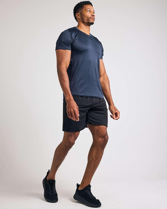 5 Pack Men's Dry Fit V Neck Gym Workout T Shirts Athletic Moisture Wicking | Cooling, Quick Dry, Breathable, Short Sleeve, Exercise, Cycling, Sports, Outdoor, Fitness, Golf, Crossfit, Hiking, Tennis - Image 6