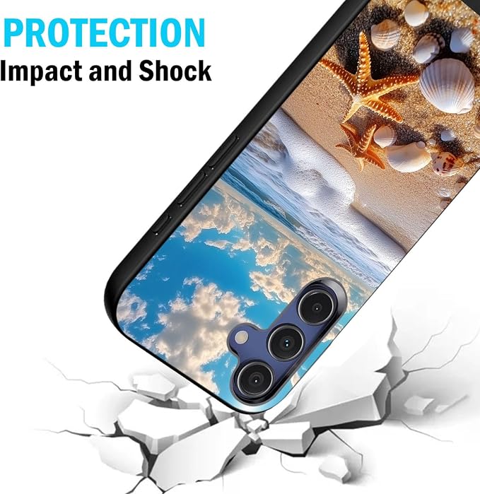 Designed for Galaxy S24 FE Phone Case,Slim Silicone Shockproof Protective Case for Galaxy S24 FE 6.7 inch,Beach Shell - Image 2