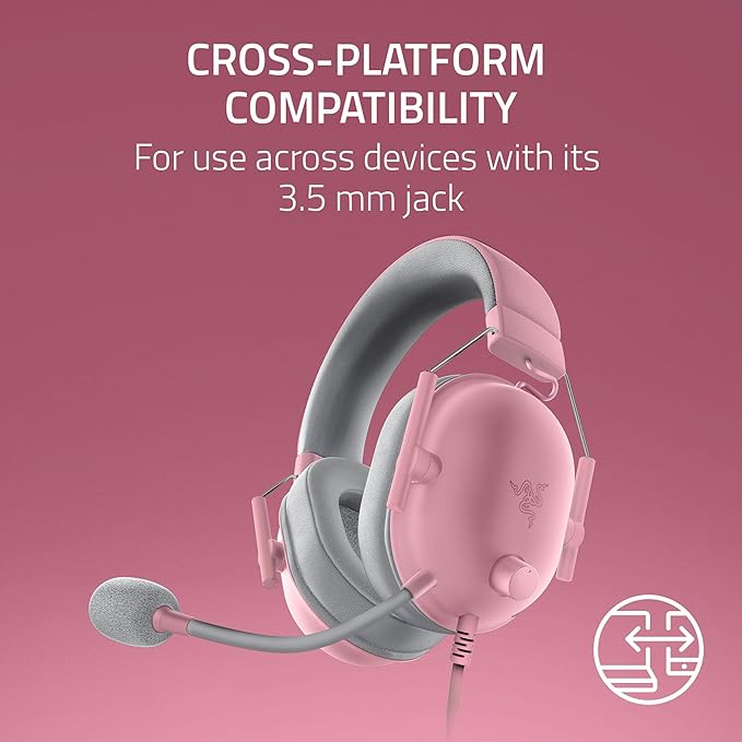 Razer BlackShark V2 X Wired PlayStation Gaming Headset, Pink | 50mm Drivers, Cardioid Mic, Lightweight, Comfortable Noise Isolating Earcups, For PS5, Xbox Series X, PC, Switch, 3.5 mm Jack - Image 7