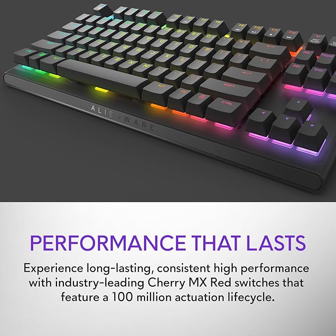 Alienware Wired Gaming Keyboard AW420K, Linear Mechanical, TKL | USB-C, Detachable Cable, Adjustable Height, RGB Per-Key, Dark Side of the Moon, 2-Year Warranty - Image 5