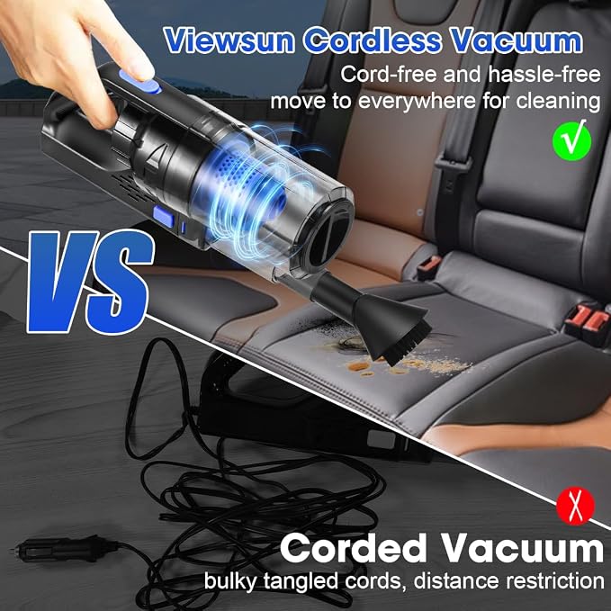 Car Cleaning Kit, Car Interior Detailing Kit with High Power Handheld Vacuum Cordless Rechargeable, Detailing Brush Set, Windshield Cleaner, Complete Auto Accessories for Men, Women Gift - Image 2