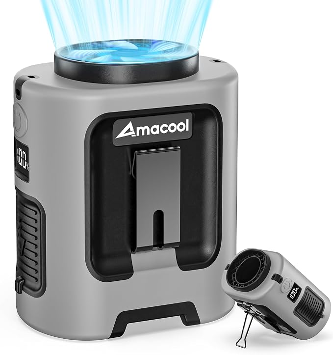AMACOOL Mini Portable Waist Fan Clip on, Gifts for Father Him Men Dad Husband, 13000RPM Rapid-Cooling Personal Neck Fans, Wearable Shirt Belt Fan for Women Men Outdoor Work Jobsite Travel Camping by AMACOOL