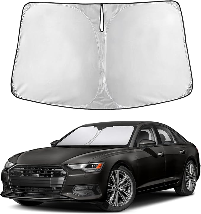 EcoNour Windshield Sunshade Compatible for Audi A6 2019-2023 2024 2025, Sun Visor for Front Windshield & Window Sun Shade Cover, UV Heat Blocker & Protector, Car Accessories by EcoNour