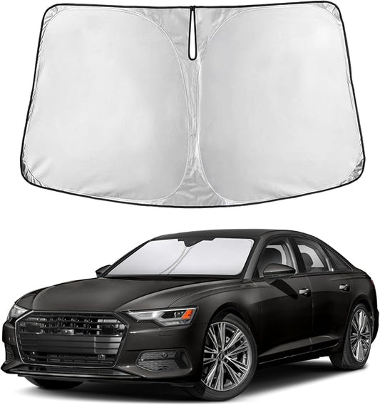 EcoNour Windshield Sunshade Compatible for Audi A6 2019-2023 2024 2025, Sun Visor for Front Windshield & Window Sun Shade Cover, UV Heat Blocker & Protector, Car Accessories by EcoNour