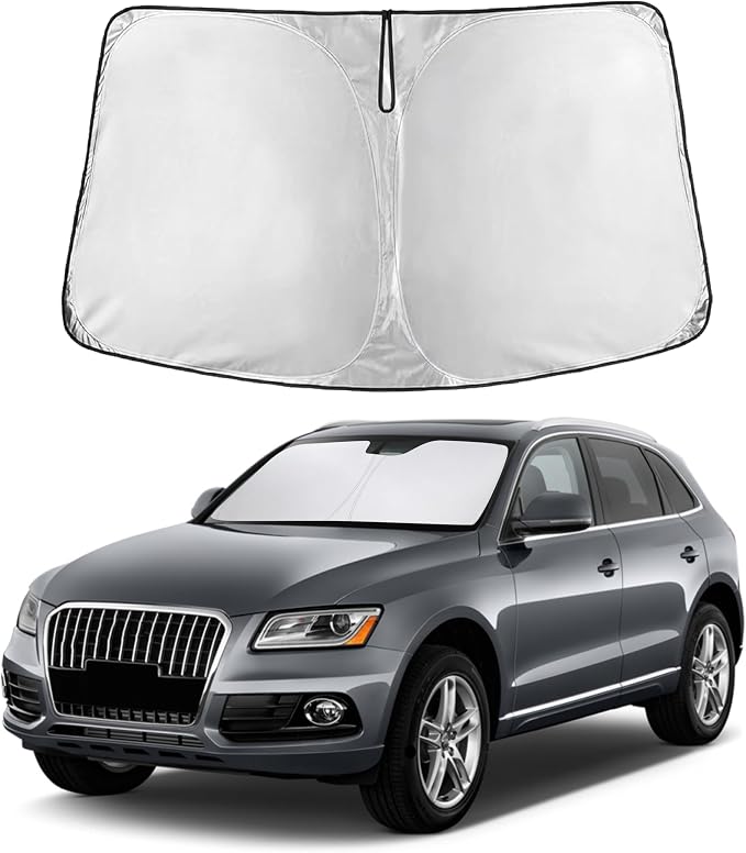 EcoNour Windshield Sunshade Compatible for Audi Q5/SQ5 2009-2015 2016 2017, Sun Visor for Front Windshield & Window Sun Shade Cover, UV Heat Blocker & Protector, Car Accessories by EcoNour