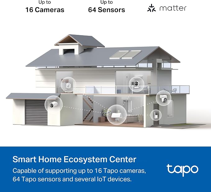 Tapo CentralHub for Smart Home Devices – Connect up to 16 Tapo Cameras & 64 Sub-G Sensors, 16GB Built-in Storage + 2.5'' SATA Expandable Storage Option, Improves Camera AI Accuracy - H500 - Image 4