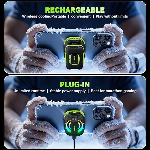 Cell Phone Cooler for Gaming, Magnetic Portable Rechargeable Battery Mobile Phones Radiator with RGB Lights for iPhone Series, iPad Pro, Tablet, TikTok Live - Image 4