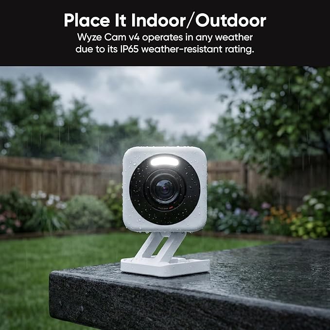 WYZE Cam v4 (Latest Model), 2.5K AI Security Camera, Indoor/Outdoor Cameras for Home Security, Baby Monitor & Pet Camera, Vibrant Color Night Vision, No Subscription Required, Free Expert Help - Image 5