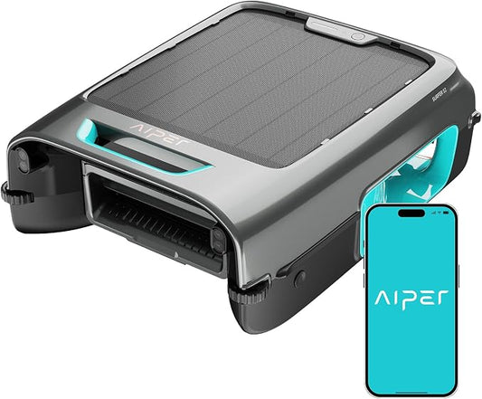 AIPER EcoSurfer S2 Solar Powered Pool Surface Skimmer Robot with APP Support, 24/7 Continuous Cleaning, Dual Charging Modes, Smart Obstacle Avoidance, 150-um Filtration, OTA Upgrade, Blue by Unknown