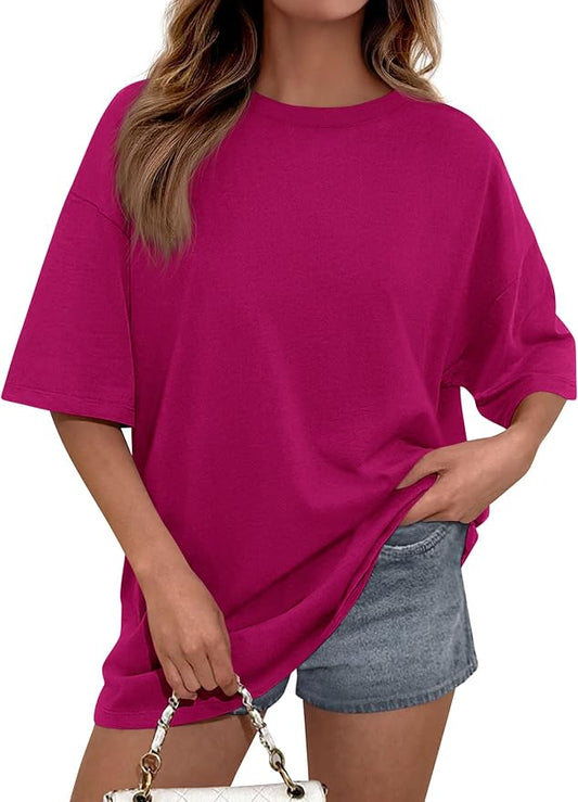 PRETTYGARDEN Womens 2026 Spring Going Out Tops Casual Short Sleeve Crewneck Loose Fit Basic Oversized T Shirts Summer Outfits by PRETTYGARDEN
