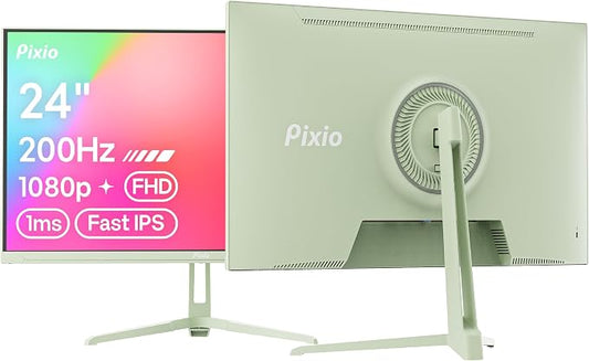 Pixio PX248 Wave Mint Green 24 inch 200Hz Refresh Rate FHD 1080p Resolution Fast IPS Panel 1ms GTG Response Time Built-in Speakers Gaming Monitor with Adaptive Sync by Pixio