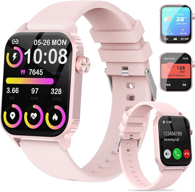 Smart Watch for Women, 120 Sports Modes Smartwatch with 1.83" HD, Alexa Built-in, Heart Rate/Sleep Monitor, IP67 Waterproof, Bluetooth Call & Music Control Fitness Watch for iPhone/Android (Pink) by TRAUSI