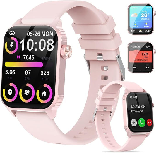 Smart Watch for Women, 120 Sports Modes Smartwatch with 1.83" HD, Alexa Built-in, Heart Rate/Sleep Monitor, IP67 Waterproof, Bluetooth Call & Music Control Fitness Watch for iPhone/Android (Pink) by TRAUSI