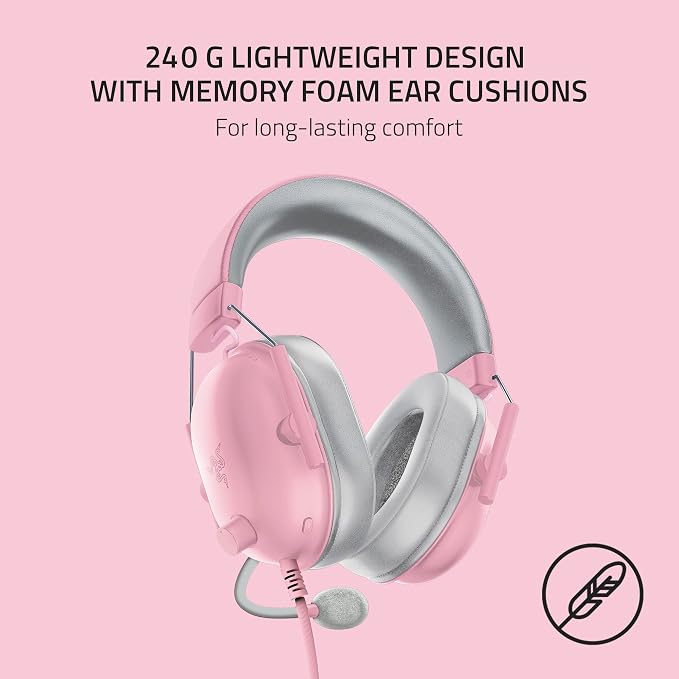 Razer BlackShark V2 X Gaming Headset: 7.1 Surround Sound - 50mm Drivers - Memory Foam Cushions - for PC,PS4,PS5,Switch - 3.5mm Audio Jack - Quartz Pink,(Pack of 8) - Image 5