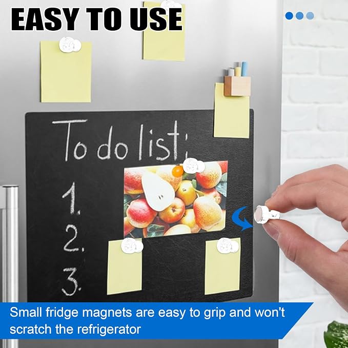 LOVIMAG Fridge Magnets 20Pcs, Magnet for Refrigerator Whiteboard, White | Small Strong Neodymium Metal Cute Push Pin for Classroom, Kitchen, Accessories Decorative, Office, Calendar - Image 5