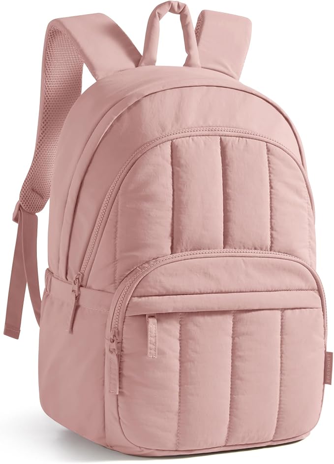 BAGSMART College Laptop Backpack,Cute Travel Backpack for Women,Quilted Computer Bookbag by BAGSMART