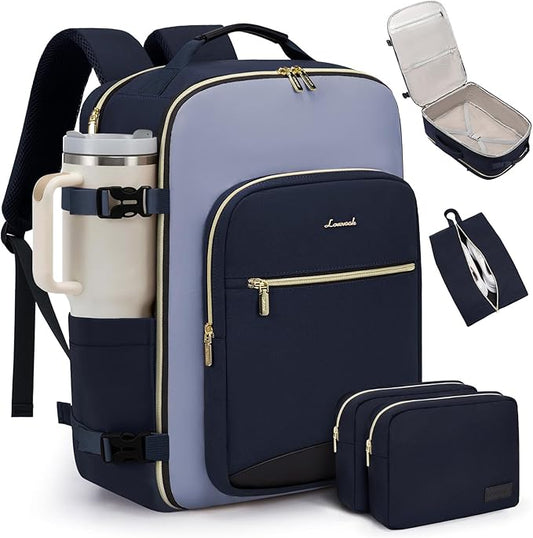 LOVEVOOK 40L Travel Backpack for Women & Men, Airline Approved Carry On Luggage with 3 Packing Cubes, TSA Overnight Bags, Waterproof Personal Item Bag, Weekender Essentials Backpacks fits 17" Laptop by LOVEVOOK