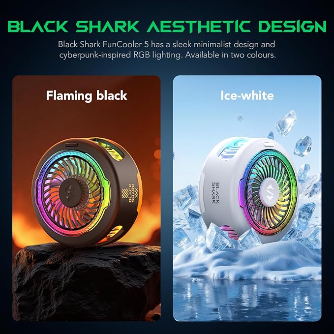 Black Shark FunCooler 5 Magnetic Cell Phone Cooler for Gaming, Portable Mobile Phone Cooling Fan with RGB Light, Cellphone Radiator for iPhone Magnetic Series/Android/Tablet/iPad (Black) - Image 9