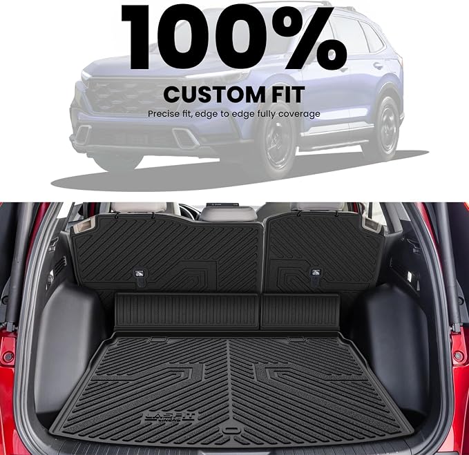 LASFIT Full Set Floor Mats for Honda CR-V 2026 2025 2024 2023 (Gasoline & Hybrid & e:FCEV), All Weather TPE Custom Fit Floor Liners 1st & 2nd Row & Seat Back Mat & Cargo Mat (Upper Position) - Image 6