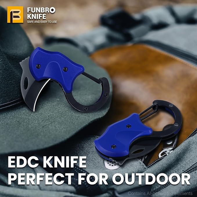 FUNBRO Small Pocket Knife for Men, Edc Knives Tool | Cool Folding Knife Box Cutter with 1.34 Inch Sharp Blade, Great Gift for Men (klein Blue) - Image 7