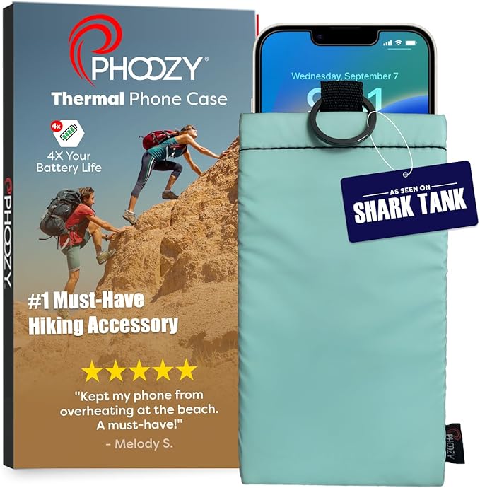 PHOOZY Apollo II Thermal Phone Case with NASA-Derived Technology - Extends Battery Life 4X in Hot or Cold Weather - Military Grade 8-Foot Drop Protection Insulated Pouch - Large Mint by PHOOZY
