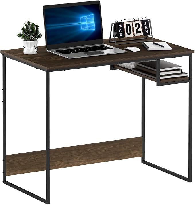 Furinno Moretti Lifestyle Study Desk, 35 Inches, Columbia Walnut by Furinno-FitsYourSpaceFitsYourBudget