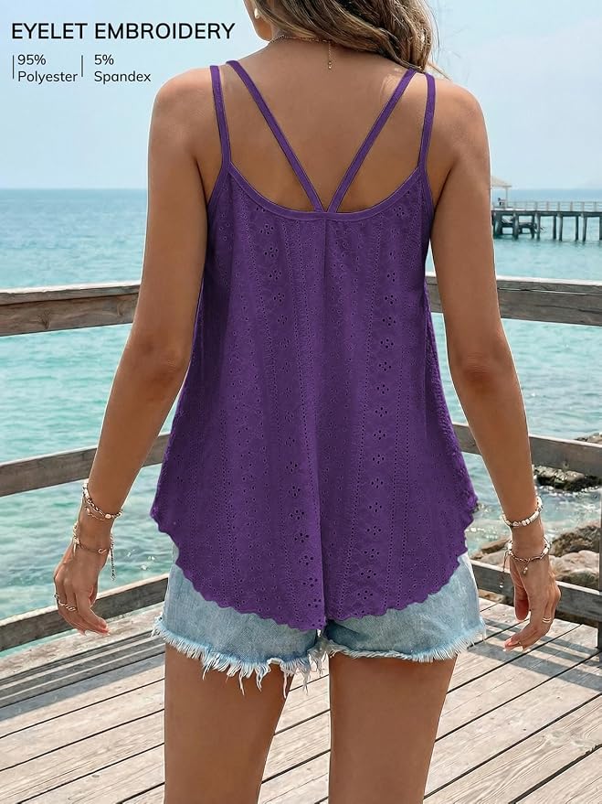 ATHMILE Women's Tank Tops Sleeveless Summer Top Spaghetti Strap Spring Shirt Loose Fit Beach Vacation 2026 Casual - Image 2