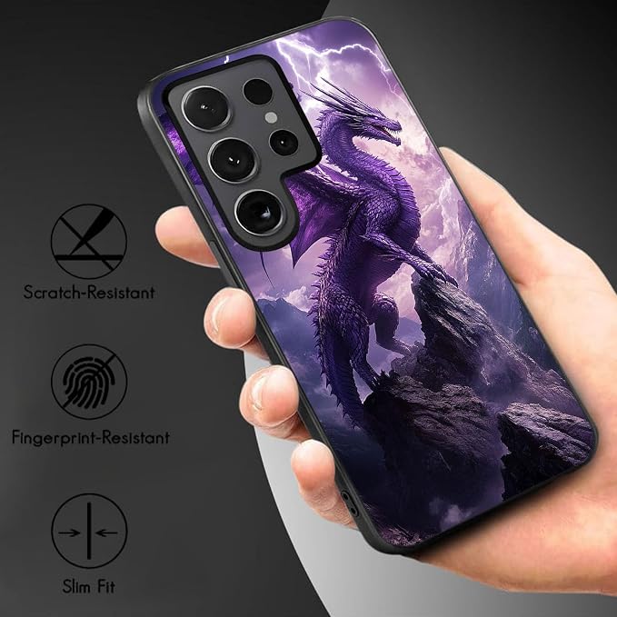 Designed for Galaxy S25 Ultra Phone Case,Slim Silicone Shockproof Protective Case for Galaxy S25 Ultra 6.8 inch,Purple Dragon - Image 3