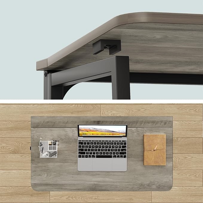 WOHOMO Folding Desk 31.5" Foldable Computer Table for Small Spaces GrayWash | Easy Assembly and Fold, Sturdy Home office desks for Study Bedroom Dorm Space Saving Writing Work Apartment - Image 8