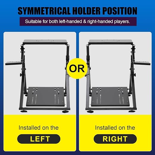 GTPLAYER Sim Racing Wheel Stand Simulator Cockpit Wheel Stand Racing Steering Shifter Mount fit for Logitech G25 G27 G29 G920 G923 Thrustmaster T330TS Gaming Stand Wheel Pedals NOT Included, Black - Image 4