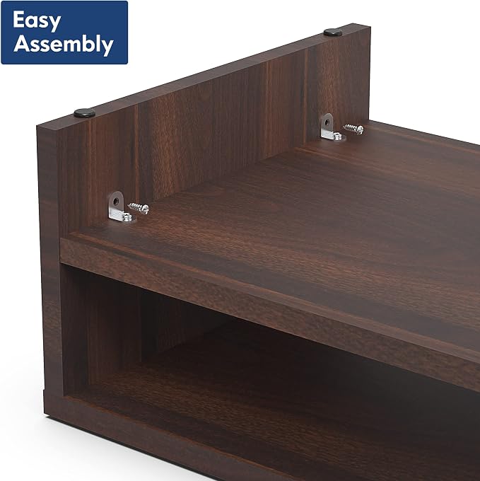 FITUEYES Monitor Stand - 2 Tier Computer Monitor Riser Shelf, Wood Desktop Stand for Laptop Computer Screen, Desk Organization, Office Supplies - Image 7