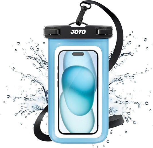 JOTO Universal Waterproof Pouch Case for iPhone 16 15 14 13 Plus Pro Max, IPX8 Cellphone Dry Bag 12 11 Pro Max XR X 8 7 6S Plus SE, Galaxy S23 S22 S21 S20+ S20 S10 Plus Note, Pixel up to 7" -Blue by JOTO