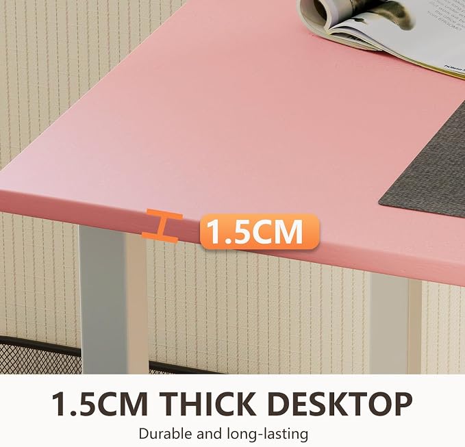 BestOffice Computer Desk,Home Office Desk, Modern Simple Style for Home Office Study Writing (Pink, 55 Inch) - Image 7
