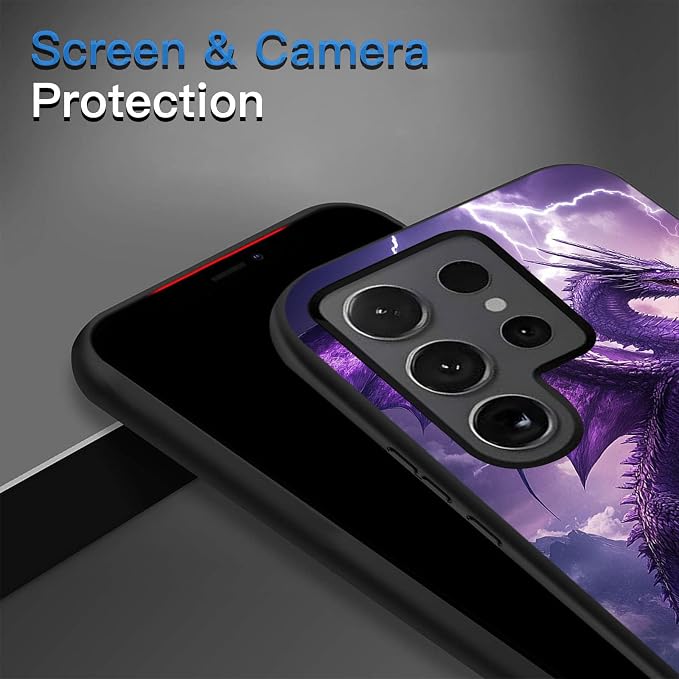 Designed for Galaxy S25 Ultra Phone Case,Slim Silicone Shockproof Protective Case for Galaxy S25 Ultra 6.8 inch,Purple Dragon - Image 5