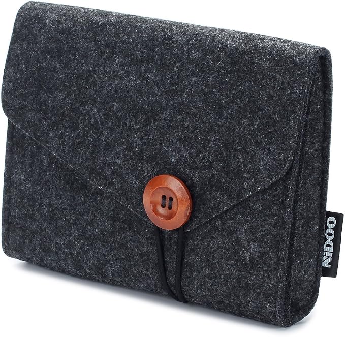 NIDOO Portable Felt Storage Bag, All-Purpose Carrying Bags, Electronics Accessories Protective Case for MacBook Power Adapter, Mouse, Cellphone, Cables, Power Bank, Portable External Hard Drive, Black - Image 2