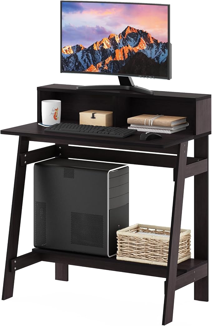 Furinno Simplistic A Frame Computer Desk, Dark Walnut - Image 6