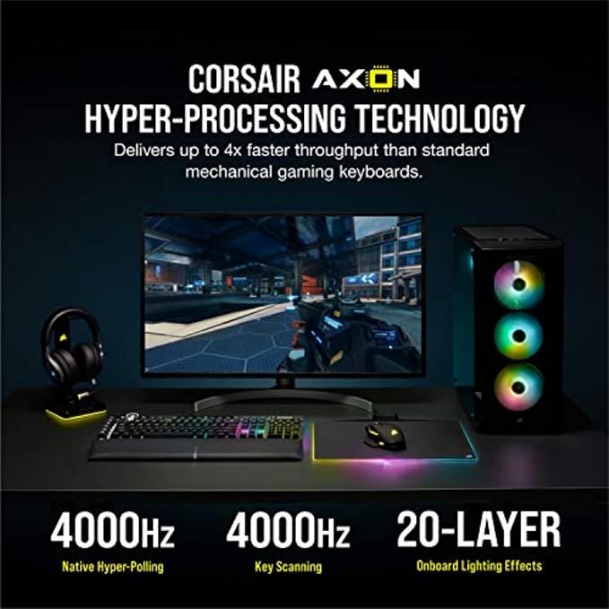 Corsair K100 RGB Mechanical Gaming Keyboard - Cherry MX Speed RGB Silver Keyswitches - PBT Double-Shot Keycaps - Elgato Stream Deck and iCUE Compatible - QWERTY NA Layout - Black - Image 3