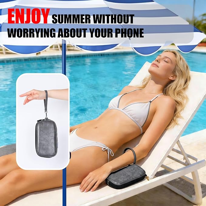 Thermal Phone Cooling Pouch for Beach & Pool iPhone Cooling Bag with 2 Reusable Gel Packs Prevent Overheating Phone Cooler Bag for Summer Heat - Image 6