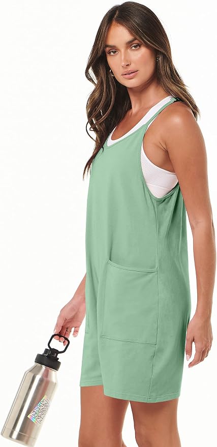 ANRABESS Womens Rompers Summer Casual Loose Sleeveless Overalls Spaghetti Strap Shorts Jumpsuit 2026 Beach Vacation Clothes - Image 5