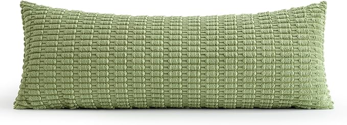 MIULEE Pack of 1 Spring Sage Green Long Body Lumbar Decorative Throw Pillow Cover 14x36 Inch for Bed Couch Sofa Living Room Soft Boho Pillow Cover Modern Farmhouse Home Decor - Image 6