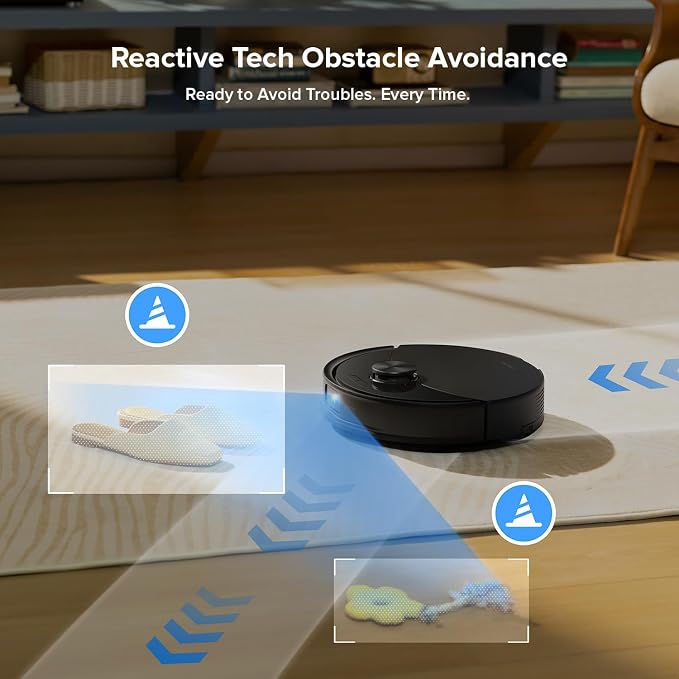 roborock Q10 S5+ Robot Vacuum and Mop, 10,000Pa Suction | Upgraded from Q8 max+, 70-Day Self-Emptying, Obstacle Avoidance, Sonic Mopping, Dual Anti-Tangle Design, Auto Mop Lift, Black - Image 3